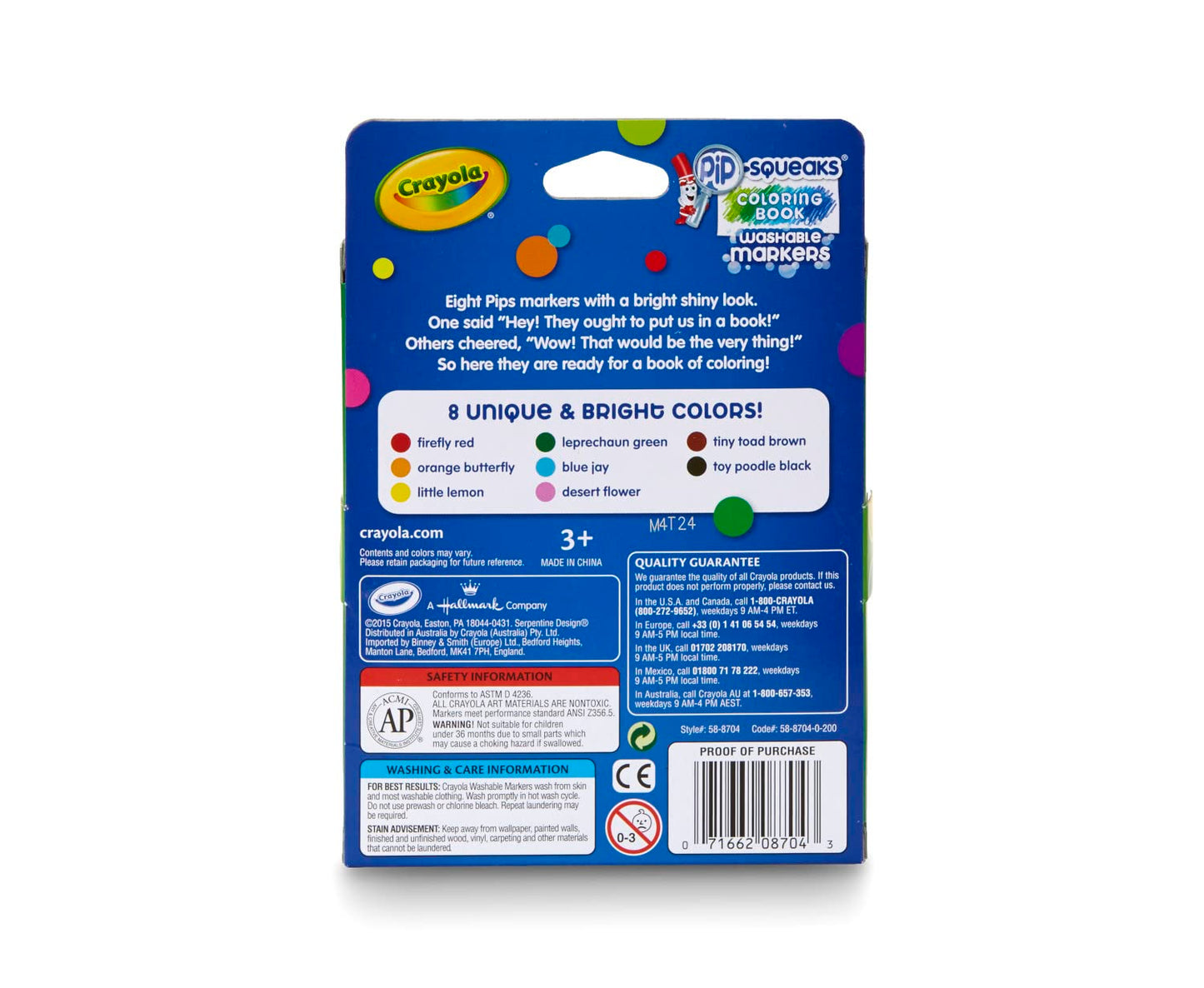 Crayola  Unique & Bright Pip-Squeaks Washable Markers - Pack of 8