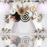 Brain Giggles Hanging Black Paper Fans Decoration Set – 8Pcs