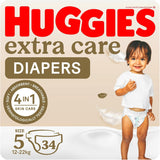 Huggies Extra Care - Size 5, 12 -22kg, Value Pack - 34pcs