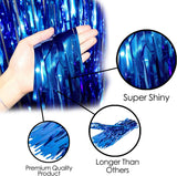 Brain Giggles Blue Metallic Foil Fringe Curtain 6Ft x 3Ft (Pack of 2)