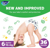 Fine Baby Diapers Size 6 Junior 16kg+ 36pcs