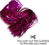 Brain Giggles Pink Metallic Foil Fringe Curtain 6Ft x 3Ft (Pack of 2)