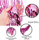 Brain Giggles Pink Metallic Foil Fringe Curtain 6Ft x 3Ft (Pack of 2)