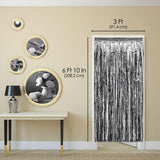 Brain Giggles Silver Metallic Foil Fringe Curtain 6Ft x 3Ft (Pack of 2)