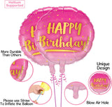 Brain Giggles Happy Birthday Balloon Set Includes Foil Balloons, Latex Balloons, and Confetti Balloons– Pink 7Pcs