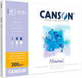 Canson Montval Watercolour Pad 24x32cm 12 Sheets 300GSM
