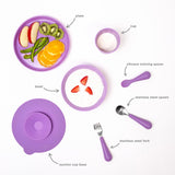 Ubbi Feeding Set (Plate, Bowl, Cup, Utensils, Suctionn Cup) - Sugar Snap