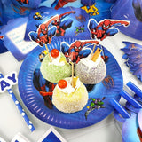 Brain Giggles Spiderman Disposable Tableware Set for 10 Kids – 136 Pcs