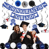 Brain Giggles Graduation Party Decorations Set of 37 pcs - Blue