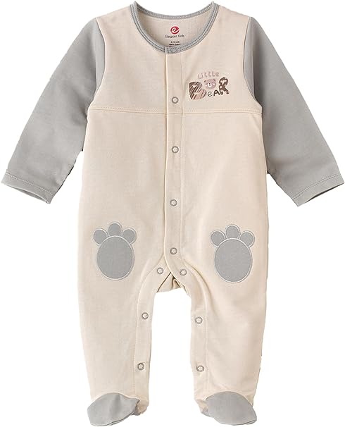 Elegant Kids Front Open Sleepsuit - Bear - Laadlee