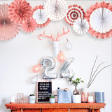 Brain Giggles Hanging Rose Gold Paper Fans Decoration Set – 8Pcs