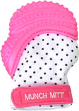 Malarkey Kids Munch Mitt Teething Mitten Polka Dots - Pink - Laadlee