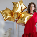 Brain Giggles 18 inches Air-Filled Star Foil Balloons - Pack of 5