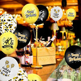 Brain Giggles 40th Birthday Black, White and Gold Balloons Set – 12Pcs