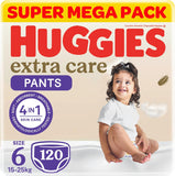 Huggies, Extra Care Culottes - Size 6, 15-25kg, Super Mega Pack - 120pcs