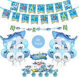 Brain Giggles Baby Shark Birthday Decoration Kit - 40 pcs