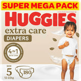 Huggies Extra Care - Size 5, 12 -22kg, Super Mega Pack - 180pcs