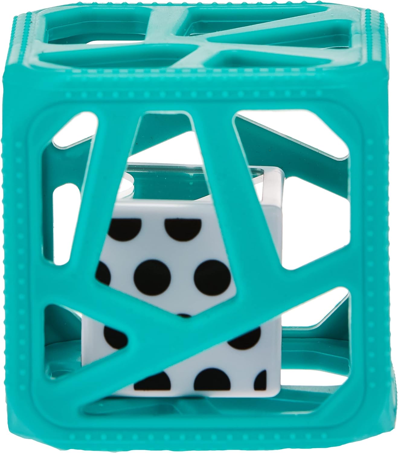 Malarkey Kids Chew Cube Easy Grip Teether Rattle - Turquoise - Laadlee