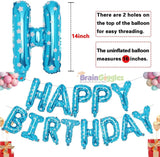 Brain Giggles Blue 16 Inch Happy Birthday Foil Balloons Banner