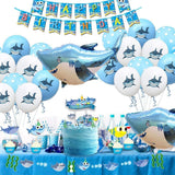 Brain Giggles Baby Shark Birthday Decoration Kit - 40 pcs