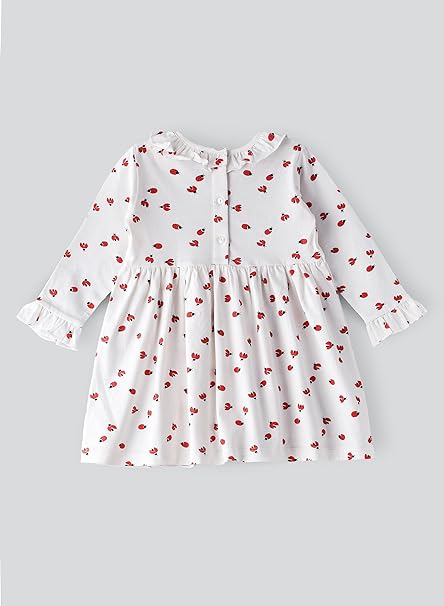 Jelliene All Over Print Knit Dress - White Bug - Laadlee