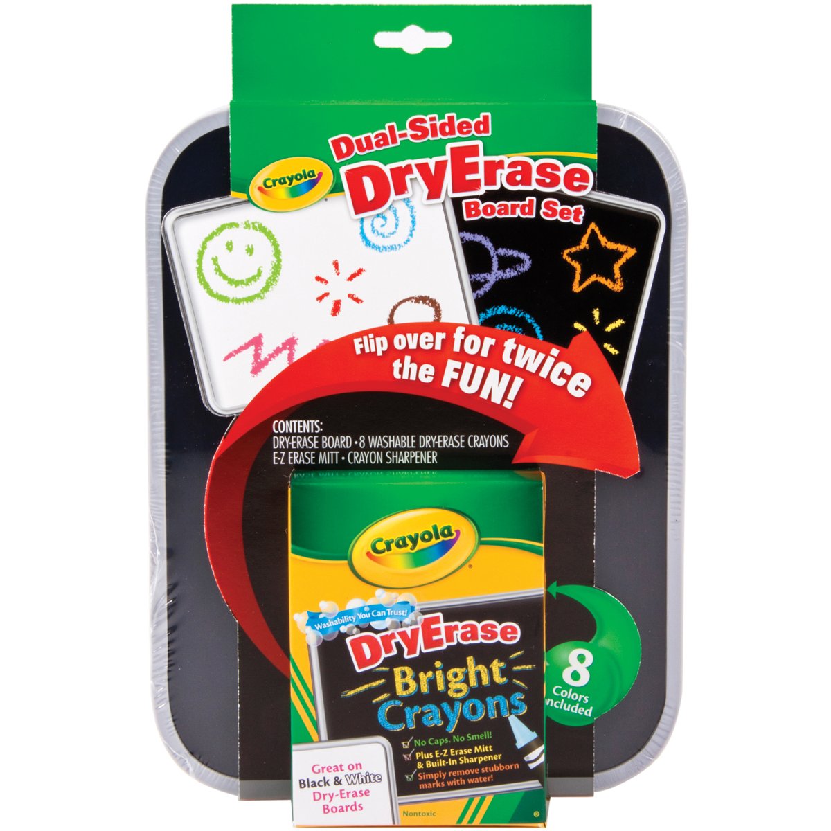 Crayola Dual-Sided Dry Erase Board Set with Bright Crayons - Laadlee