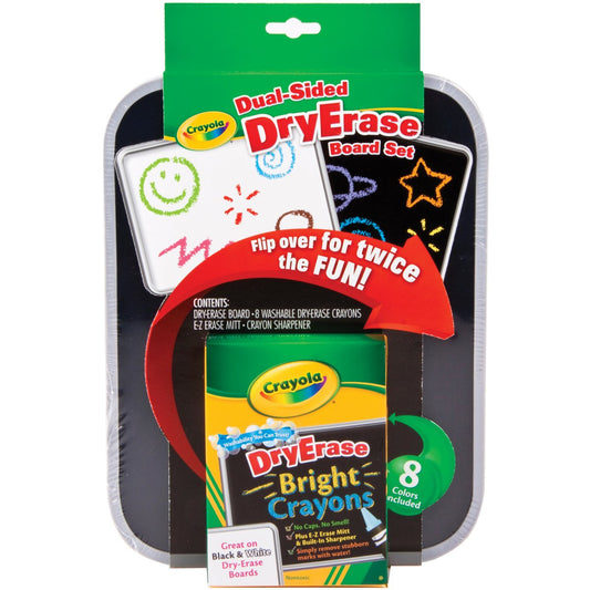 Crayola Dual-Sided Dry Erase Board Set with Bright Crayons