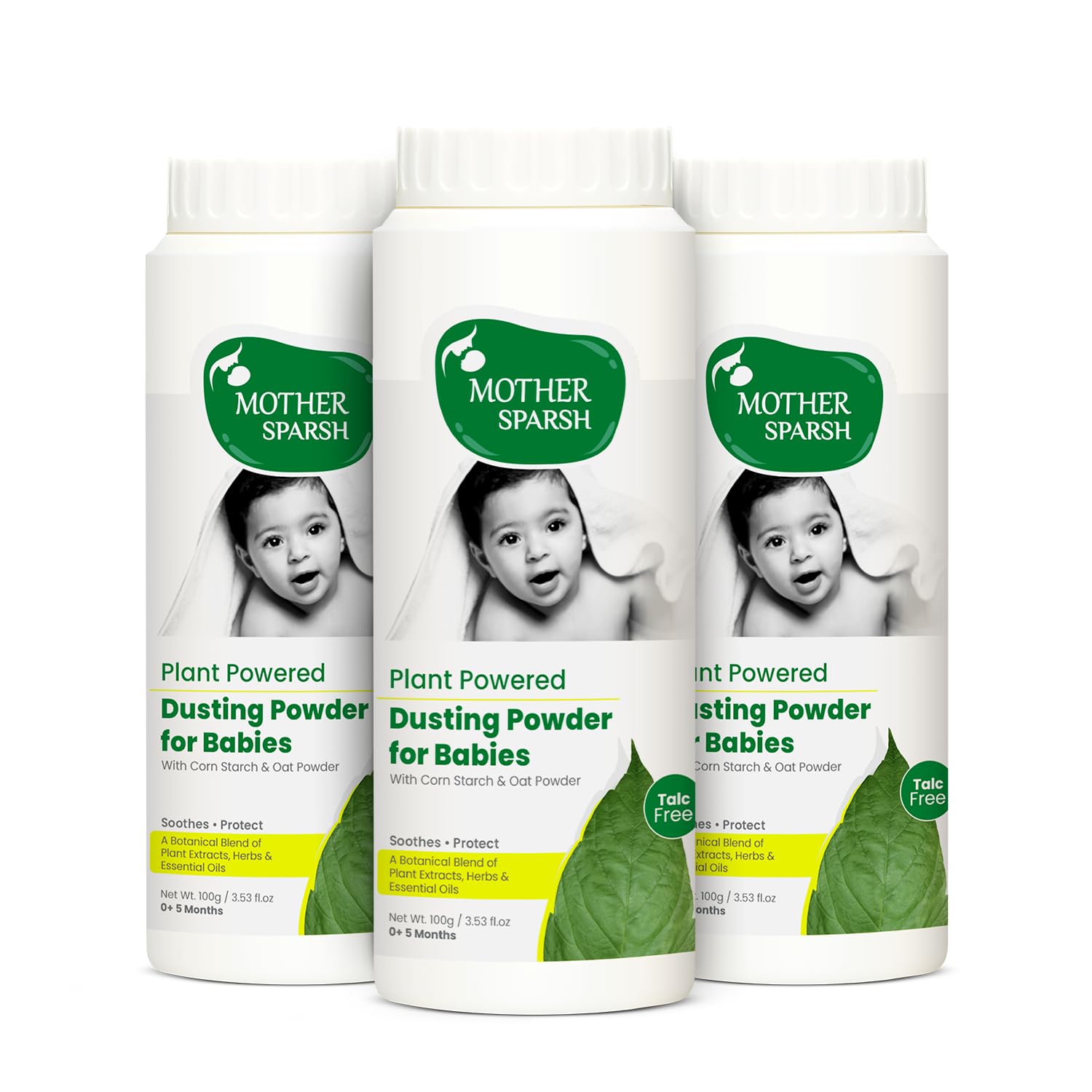 Mother Sparsh Plant Powered Dusting Powder - 100gm (Pack of 3) - Laadlee