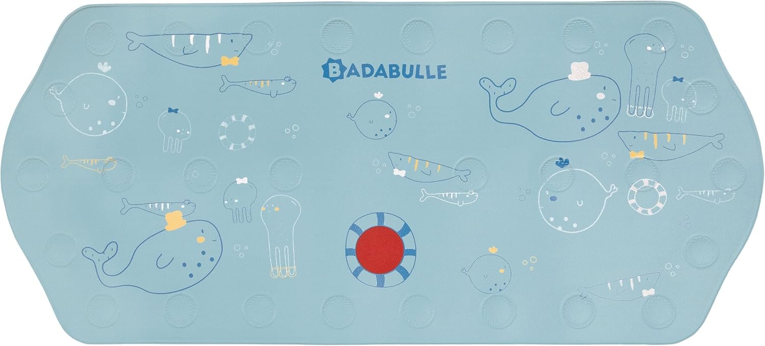 Badabulle Non Slip Bath Mat With Temperature Display XXL - Blue - Laadlee