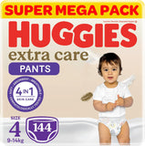 Huggies, Extra Care Culottes - Size 4, 9-14kg, Super Mega Pack - 144pcs