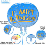 Brain Giggles Happy Birthday Balloon Set includes Foil Balloons, Latex Balloons, and Confetti Balloons - Blue 7Pcs