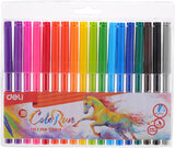 Deli Felt Pen 18 Colors Assorted EC10013