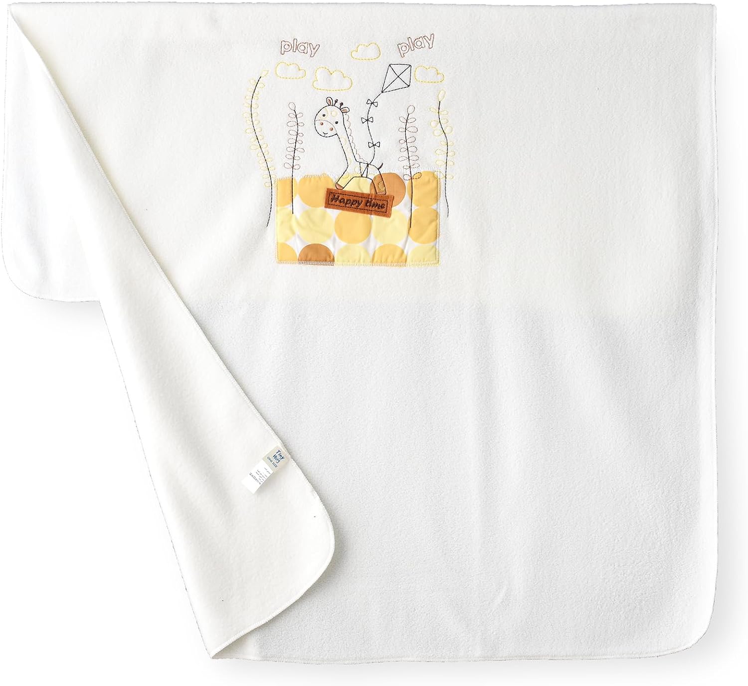 Tiny Hug Baby Fleece Blanket - White - Laadlee