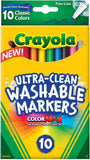 Crayola Ultra-Clean Fine Line Color Max Markers - Classic Colors - Pack of 10 - Laadlee