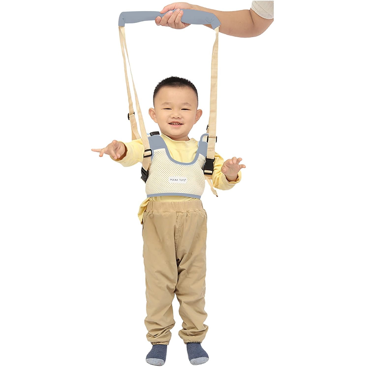 Polka Tots Baby Walking Assistant Harness Toddler Leash - Grey - Laadlee