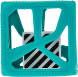 Malarkey Kids Chew Cube Easy Grip Teether Rattle - Turquoise - Laadlee