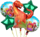 Brain Giggles Dinosaur Birthday Foil Balloons Decoration Kit - 5 Pcs