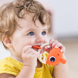 Mombella 3-in-One Clownfish Soothing & Pop Fidget Sensory Teether Toy - Orange