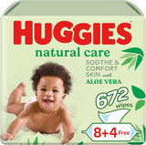 Huggies Natural Aloe Vera Baby Wipes - Pack of 12 (672 Wipes)