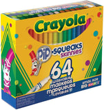 Crayola Washable Pip-Squeaks Skinnies Markers - Pack of 64 - Laadlee