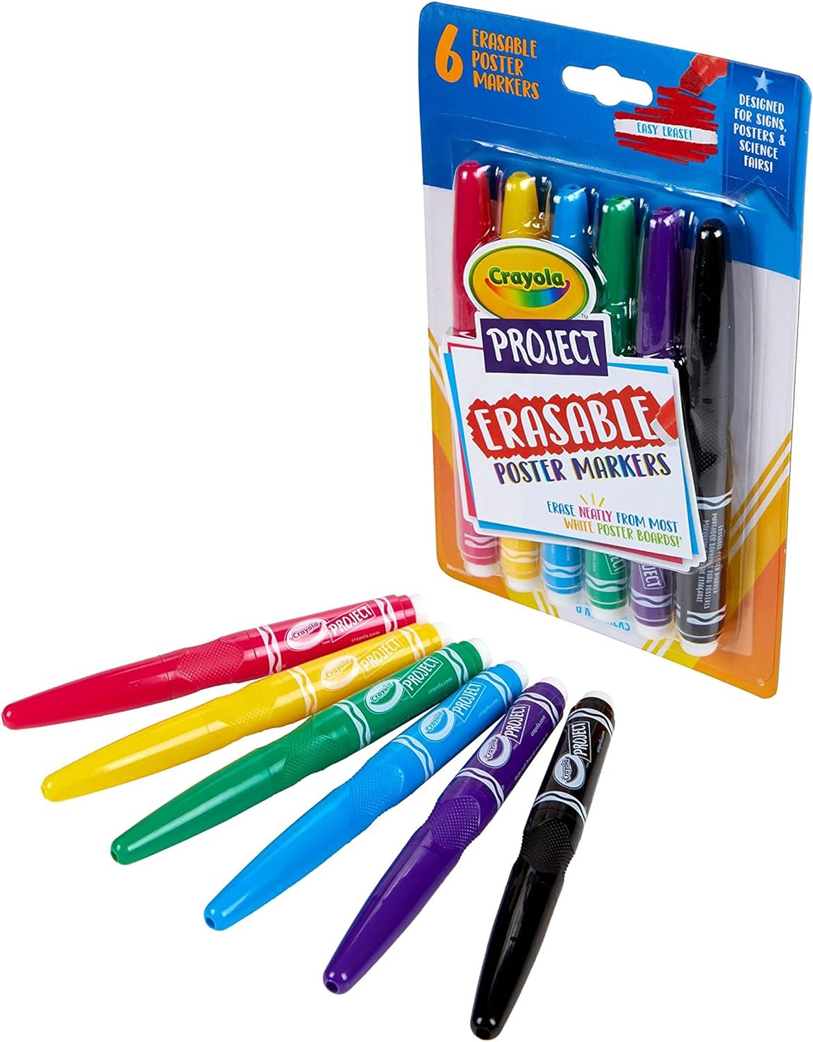 Crayola Project Erasable Poster Markers - Pack of 6