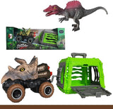 Little Story Kids Toy Pull Back Dinosaur With Cage - Brown