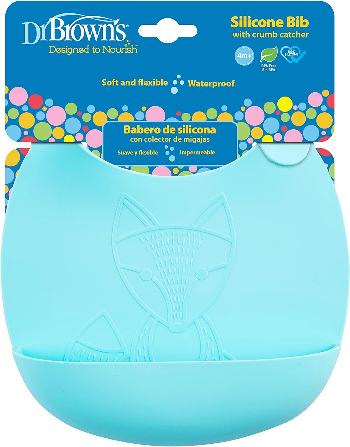 Dr. Brown's Silicone Bib - Turquoise - Laadlee