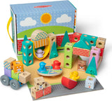 Melissa and Doug Wooden Blockables Town Play Set - 73Pcs