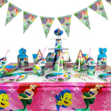 Brain Giggles Mermaid Disposable Birthday Party Tableware Set – 136 Pcs