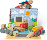 Melissa an d Doug Wooden Blockables Vehicles Play Set - 54Pcs
