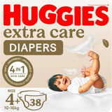 Huggies Extra Care - Size 4, 10 -16kg, Value Pack - 38pcs