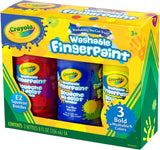 Crayola Washable Fingerpaint - Pack of 3 (Red Blue Yellow) - Laadlee