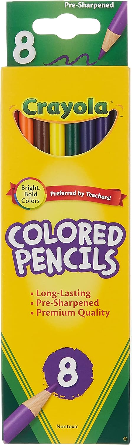 Crayola Long Colored Pencils - Pack of 8 - Laadlee