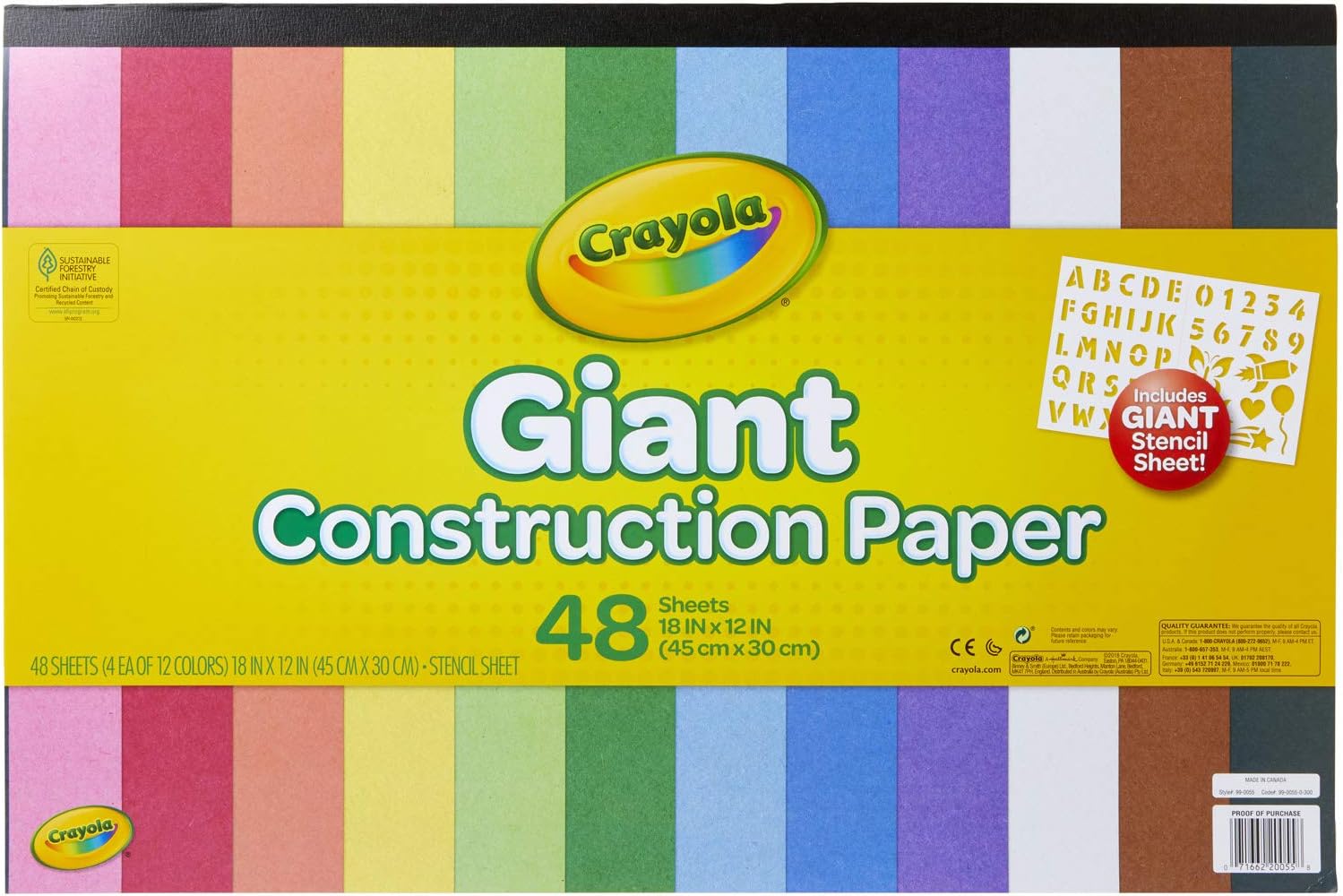Crayola Giant Construction Paper with Stencils - 48 Sheets - Laadlee